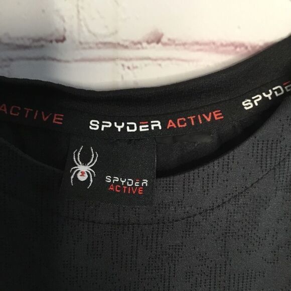 Spyder Men's Active Short Sleeve Tee‎ T-Shirt ProWeb Microfleece Black Size M. - Picture 8 of 8